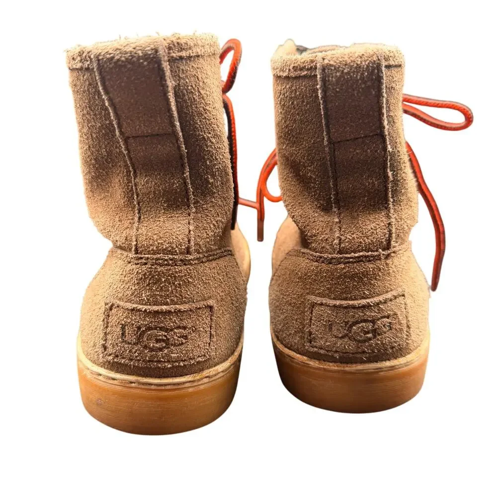 UGG Men’s Suede High Top Boots Brown Gum Sole Lace Up Size 8.5